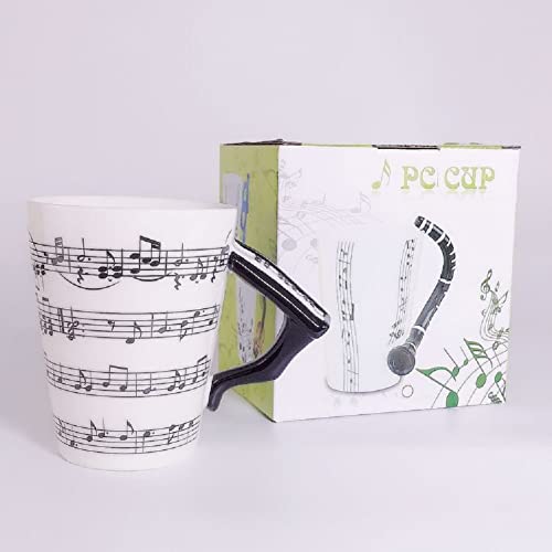 SuperglockT Premium Kaffeetasse Teetasse mit Henkel 400ml groß Kaffeebecher Musik Becher Keramiktasse Keramikbecher für heiße und kalte Getränke,Tee,Milch,Kakao (Klavier) von SuperglockT
