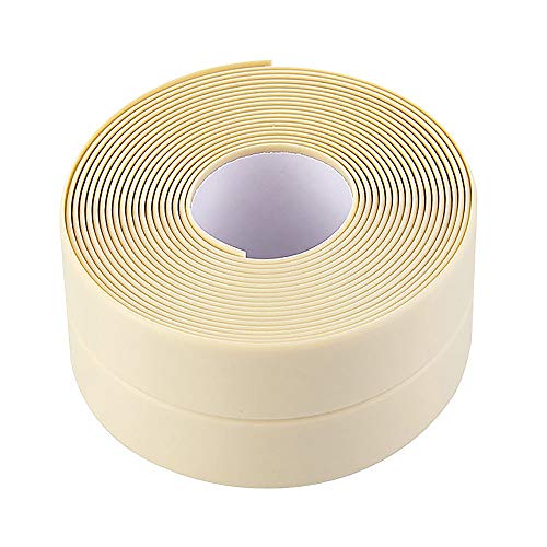 SuperglockT Selbstklebende Dichtungsband Küche Waschbecken 3.2 Meter PVC Dichtungsstreifen wasserdicht&Schimmelfest Dichtband für Badewanne Bad Küche Dusche Toilette (3.8cm Breite, Beige) von SuperglockT