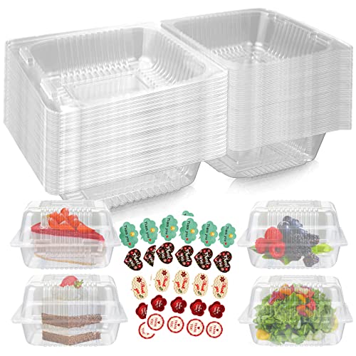 Surflyee 50 Stück Cupcake-Boxen Klare, Einzelne Kuchenboxen, 4.2 Inch Individuelle Cupcake-Box für Große Muffins, Salat, Käse, Kuchen, Pasta, Geeignet für Geschenke, Party, Hochzeit, Konditorei von Surflyee