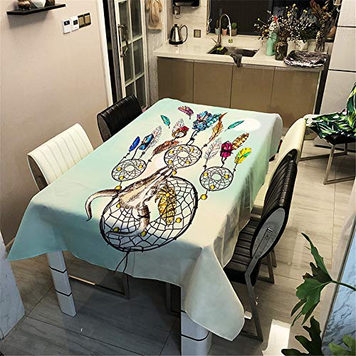 Surwin Tischtuch Drucken Tischdecke, Rechteckige Tischdecke Fleckschutz Pflegeleicht Abwaschbar Wählbar für Home Küche Dekoration (Hellblau,100x140cm) von Surwin