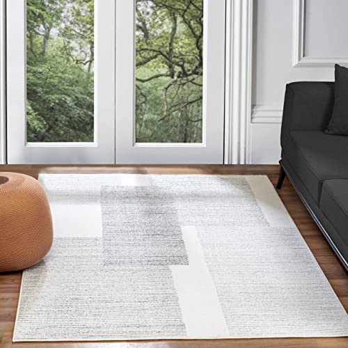 Surya Lahti Teppich Wohnzimmer Modern – Abstrakt Design in Marmor Optik für Esszimmer, Schlafzimmer, Wohnzimmerteppich – weicher Marmor Teppich Groß 160x213cm Carpet, Teppich Grau von Surya