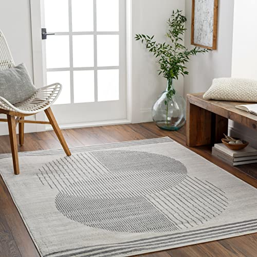 Surya Mombasa Geometrischer Teppich - Teppich modern Wohnzimmer, Esszimmer, Schlafzimmer - weicher Abstrakt Boho Teppich Kurzflor Teppich für einfache Pflege - Teppich groß 160x216cm Braun und Beige von Surya