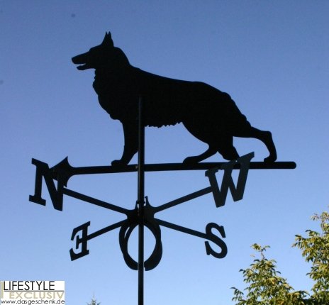 Wetterfahne Schäferhund groß in schwarz - von SvenskaV von SvenskaV