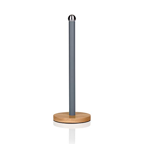 Swan Nordic Scandi Handtuchhalter/Küchenrollenhalter mit rutschfestem Holzboden, Kieferngrün, Stahl, Schiefer, Grau, für 1 Papier von Swan