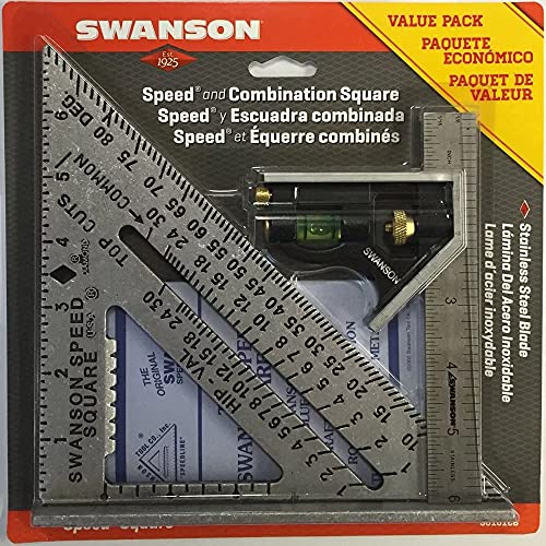 Swanson Tool S0101CB Geschwindigkeits-Quadrat-Layout-Tool mit blauem Buch und und Kombinationswinkel Value Pack von Swanson