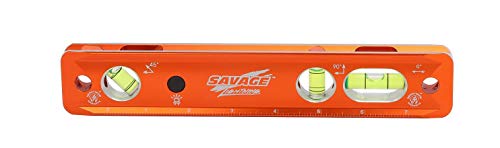 Swanson Tool Co TLL049M Savage Lightning Aluminum Torpedo Magnetic Illuminated Levels, 9", 3 Vials, Orange Aluminum von Swanson