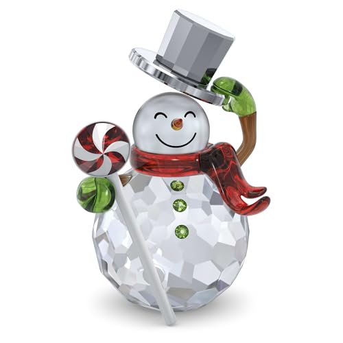 Swarovski Holiday Cheers Dulcis Schneemann, Weihnachtliches Ornament mit Klaren Swarovski Kristallen von Swarovski