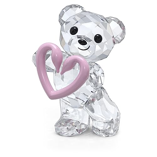 Swarovski Kris Bär - Una Bär, Detailverliebter Bär aus Strahlendem Kristall, mit Rosafarbenem Herz von Swarovski