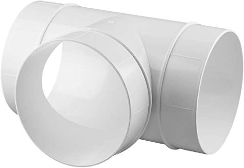 Swettews 100 mm 125 mm 150 mm Rundrohrsystem PVC Lüftungsrohr Flexschaluch Bindeglieder Bogen Kniestück Verbinder Rückstauklappe T-Stück Reduktion Halter Adapter (Ø 125, T-Stück) von Swettews