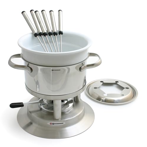 Swissmar F66417 Arosa Fondue Set 11-teiliges, Edelstahl, 1.5L, Fondue-Set für Fleisch, Käse und Schokolade, für 6 Personen, Geschenkset von Swissmar