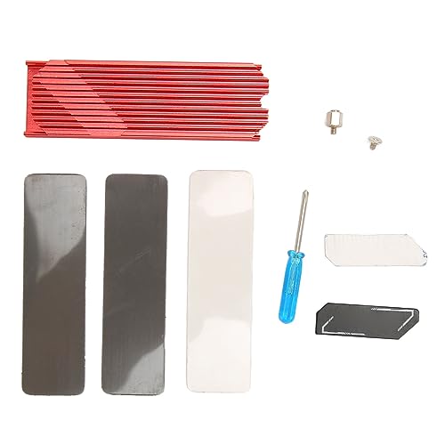 Aluminiumlegierungs Silikon Wärmeleitpad SSD Kühlkörper, M.2 NVMe Kühlkörper mit Doppelseitiger Wärme, 3 Thermische Silikonpads, Doppelseitiger Kühlkörper für Desktop 2280 SSD von Sxhlseller