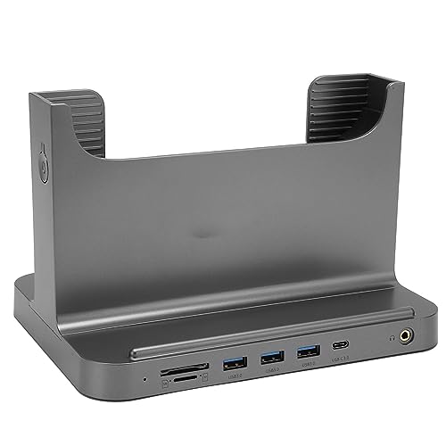 Sxhlseller Vertikaler PC-Ständer mit 8-in-1-Dockingstation, USB-Extender-PC-Ständer, mit USB 3.0 X 3, USB-C-Speicherkartenleser, Audio-Buchse, 2,5 Zoll S ATA für OS X Office von Sxhlseller