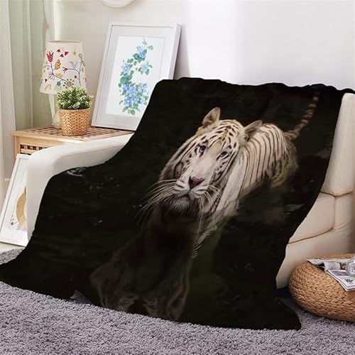 Syhi Mdse Kuscheldecke 150x200 Brauner Tiger Flauschig Decke Duschtiere Warm Flanell Fleecedecke für Sofa und Bett, Weich Gemütlich Wohndecke als Couchdecke Bettüberwurf Wohnzimmerdecke von Syhi Mdse