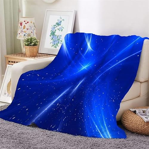 Kuscheldecke Flauschig Decke 180x220 Blauer Sternenhimmel Warm Flanell Fleecedecke Blaue Galaxie für Sofa und Bett, Gemütlich Weich Wohndecke als Tagesdecke Sofadecke Kniedecke von Syhi Mdse