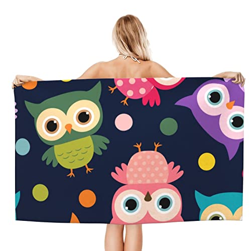 Syhi Mdse Strandtuch Eule Strandhandtuch Groß, Mikrofaser Strandtuch Sandfrei Schnelltrocknend, Badetücher Strandtücher als Badehandtuch Saunatuch Sporthandtuch 90x180 cm von Syhi Mdse