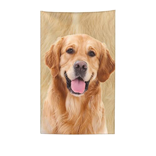 Syhi Mdse Strandtuch Golden Retriever Strandhandtuch Groß, Mikrofaser Strandtuch Sandfrei Schnelltrocknend, Badetücher Strandtücher als Badehandtuch Saunatuch Sporthandtuch 90x180 cm von Syhi Mdse