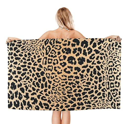 Syhi Mdse Strandtuch Leopardenmuster Mikrofaser Strandtuch Groß 100x200, Strandhandtuch Sandfrei Schnelltrocknend, Badetücher Strandtücher als Badehandtuch Saunatuch Sporthandtuch von Syhi Mdse