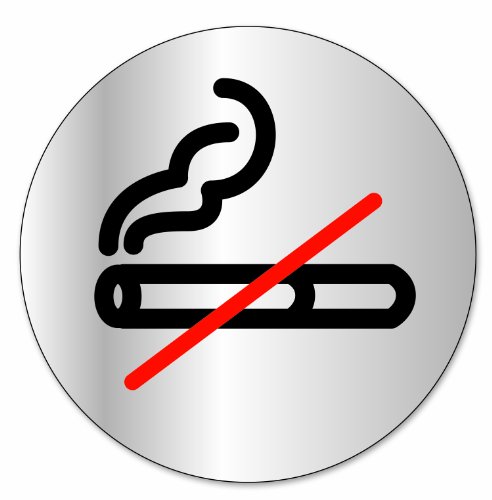 Symbol DS38 Indicator disc „Rauchen verboten“ - Selbsthaftendes Aluminium - Durchmesser 80 mm von Symbol