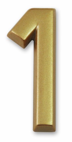 Symbol LD3701 Zahl „1“ - Goldfarbener selbsthaftender Kunststoff - Höhe 37 mm von Symbol