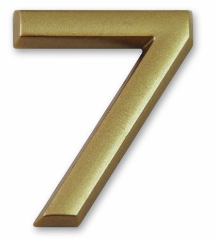 Symbol LD3707 Zahl „7“ - Goldfarbener selbsthaftender Kunststoff - Höhe 37 mm von Symbol