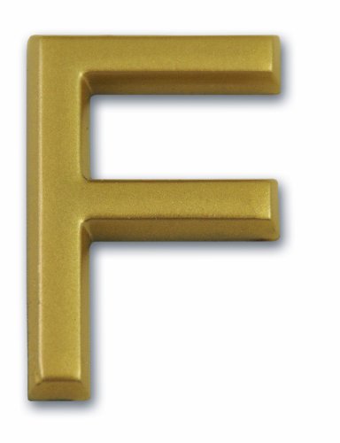 Symbol LD37F Buchstabe „F“ - Goldfarbener selbsthaftender Kunststoff - Höhe 37 mm von Symbol