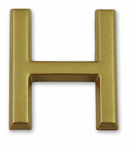 Symbol LD37H Buchstabe „H“ - Goldfarbener selbsthaftender Kunststoff - Höhe 37 mm von Symbol