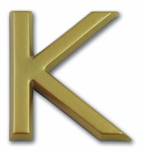 Symbol LD37K Buchstabe „K“ - Goldfarbener selbsthaftender Kunststoff - Höhe 37 mm von Symbol