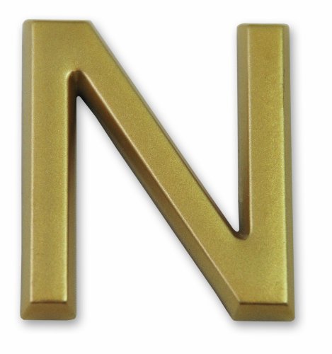 Symbol LD37N Buchstabe „N“ - Goldfarbener selbsthaftender Kunststoff - Höhe 37 mm von Symbol
