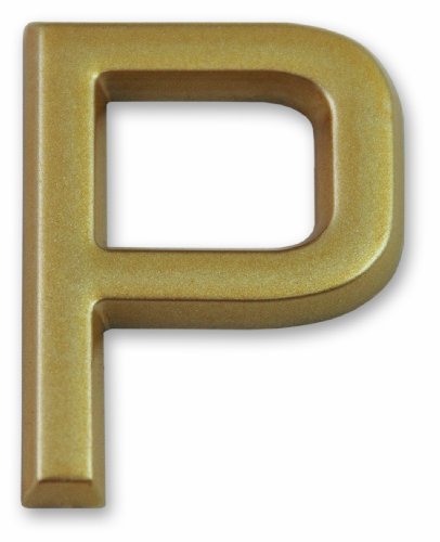 Symbol LD37P Buchstabe „P“ - Goldfarbener selbsthaftender Kunststoff - Höhe 37 mm von Symbol