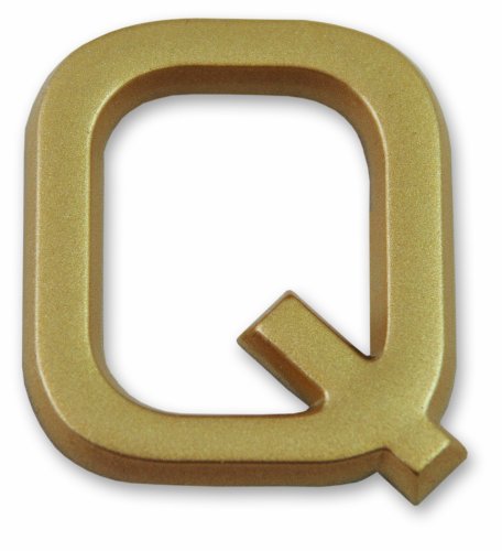 Symbol LD37Q Buchstabe „Q“ - Goldfarbener selbsthaftender Kunststoff - Höhe 37 mm von Symbol