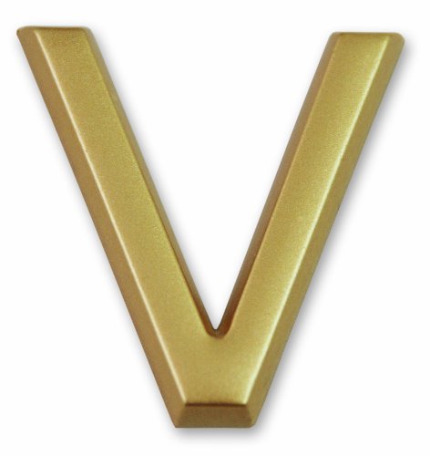 Symbol LD37V Buchstabe „V“ - Goldfarbener selbsthaftender Kunststoff - Höhe 37 mm von Symbol