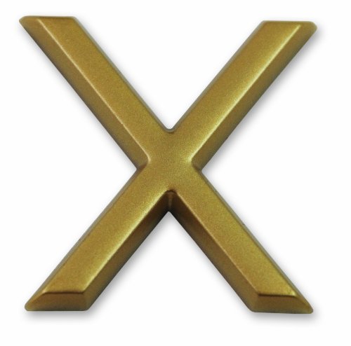 Symbol LD37X Buchstabe „X“ - Goldfarbener selbsthaftender Kunststoff - Höhe 37 mm von Symbol