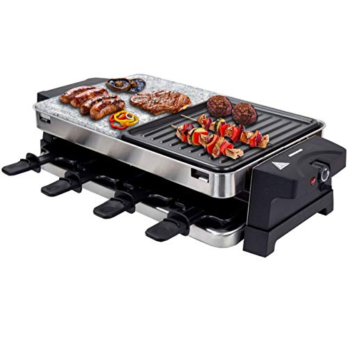 Syntrox Germany Edelstahl Design Raclette Bern mit Grill und Heißer Stein für 8 Personen von Syntrox Germany