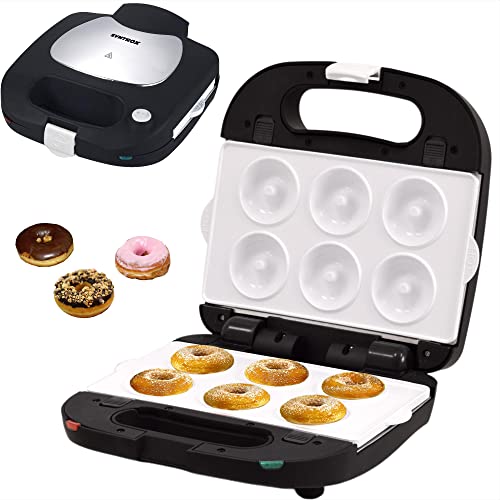 Syntrox Germany SM-1500W-Donut Maker - für 6 Donuts mit austauschbaren Keramik Wechselplatten von Syntrox Germany