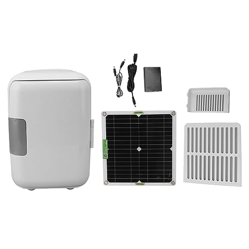 Syrisora ​​Mini-Kühlschrank, Camping-Kühlschrank, Solar-Kühlschrank, 50 W Monokristallines Solarpanel, DC18 V, Solarbetriebener Kühlschrank mit Batteriebox-Anschlusskabel für von Syrisora