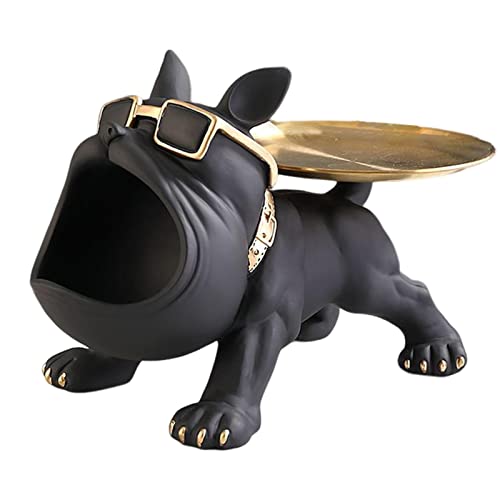 Big Mouth Bulldog Schlüsselschale, Cartoon Harz Französische Bulldogge Form Schlüssel Schüssel Figur, Big Mouth Hunde Aufbewahrungsbox, Schlüssel Organizer Schüssel von Sysdisen