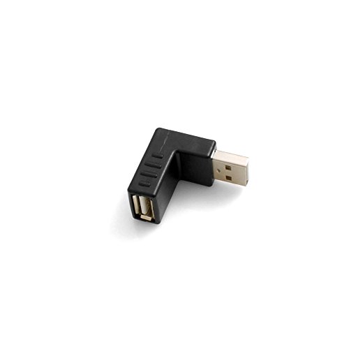 System-S USB Typ A Eingang auf USB Typ A Stecker 90° Abwärtswinkel Links Gewinkelt Adapterkabel Adapterstecker Adapter von System-S