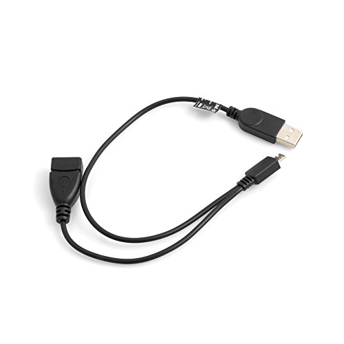 System-S 3in1 OTG Host Micro USB (Male) zu USB A 2.0 (Male/Female) Kabel 30 cm von System-S
