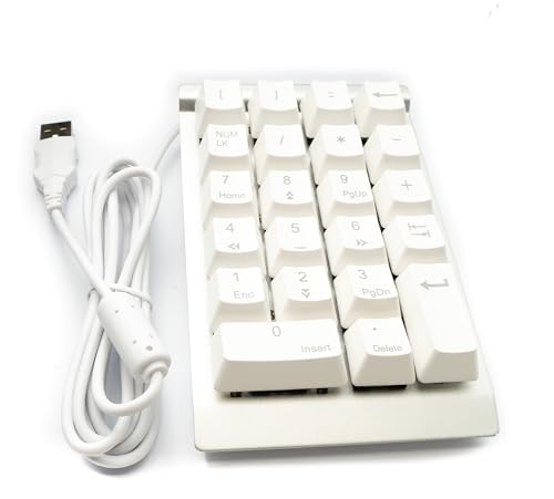 System-S Numpad Ziffernblock 23 Tasten USB 2.0 Typ A mechanische Tastatur mit LED in Weiß von System-S