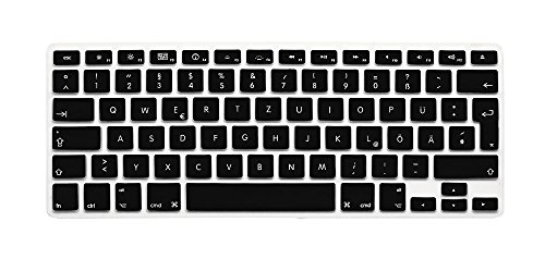 System-S Silikon Tastaturschutz Tastaturabdeckung QWERTZ Deutsche Tastatur Abdeckung Schutz für MacBook Pro 13" 15" 17" iMac MacBook Air 13" in Schwarz von System-S