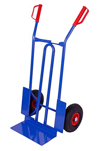 Sackkarre 250 kg HxBxT: 108x58x48 cm, blau (klappbare Schaufel) (Transportkarre Stapelkarre Handkarre, Umzugskarre, leichte Sackkarre aus Stahl klappbar für Umzug) von Szagato