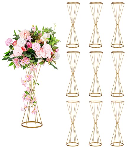 Sziqiqi Geometrische Metall Blume Säule Ständer für Hochzeitsempfang Tische, Künstliche Blume Straße Blei Vase, Mittelstücke Dekoration für Party Geburtstags Event Festival Feier von Sziqiqi