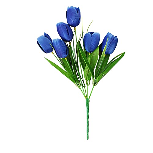 Kunstblumenstrauß aus Kunsttulpen ,Real Touch Latex Künstliche Tulpen Blumensträuße fühlen Sich echt an, für Hochzeiten, zu Hause, den Garten, Partys oder als Dekoration Love (Blau) von T-