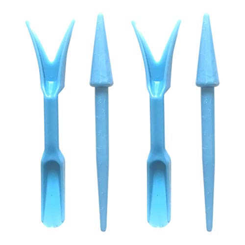 Pikierstäbe Set (2 Stück im Beutel) -, mit Skala, zum Vereinzeln von Keimlingen, Garten Transplantation Werkzeuge Pflanzgefäß Sämaschinenwerkzeug Bonsai-Werkzeug Pflanze (Blue) von T-