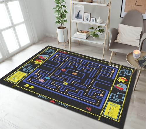 Klassischer Arcade-Spielteppich, Retro-Teppich, 90er-Jahre, Arcade-Theater-Stil, beliebter Spielzimmer-Teppich für Wohnzimmer, Spielzimmer, Heimdekoration, Teppich, modern, lustig, 1,8 x 2,9 m von TABKER