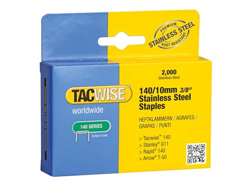 Tacwise 1217 Edelstahlklammern 140/10mm (2.000 Stück), Gelb, 10 mm von TACWISE