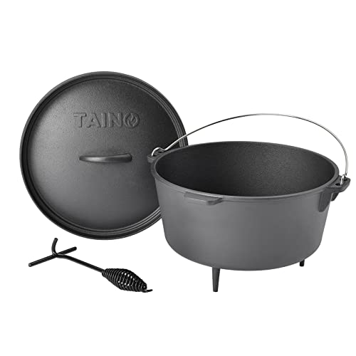 TAINO Dutch Oven Gusseisen-Topf Dopf Feuertopf Deckel-Heber Kochtopf (8 Liter) von TAINO
