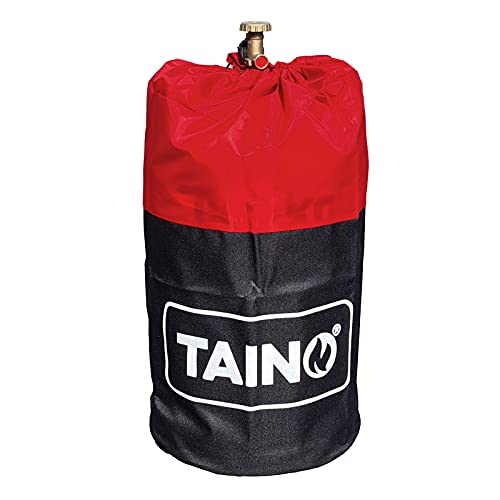 TAINO Gasflaschenhülle für 11kg Gasflaschen-Abdeckung Schwarz Rot von TAINO