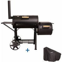 Yuma Massiver Smoker bbq grillwagen Holzkohle Grill 90 kg 3,5mm Set Haube - Taino von TAINO