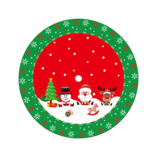 TAKUZA Baumdecke Weihnachtsbaum, Weihnachtsbaum Rock Bedruckt mit Weihnachtsmann, Schneemann, Hirsch, Schneeflocke, für Weihnachtsbaum, Weihnachtsdekoration(Schnee-Stile) von TAKUZA
